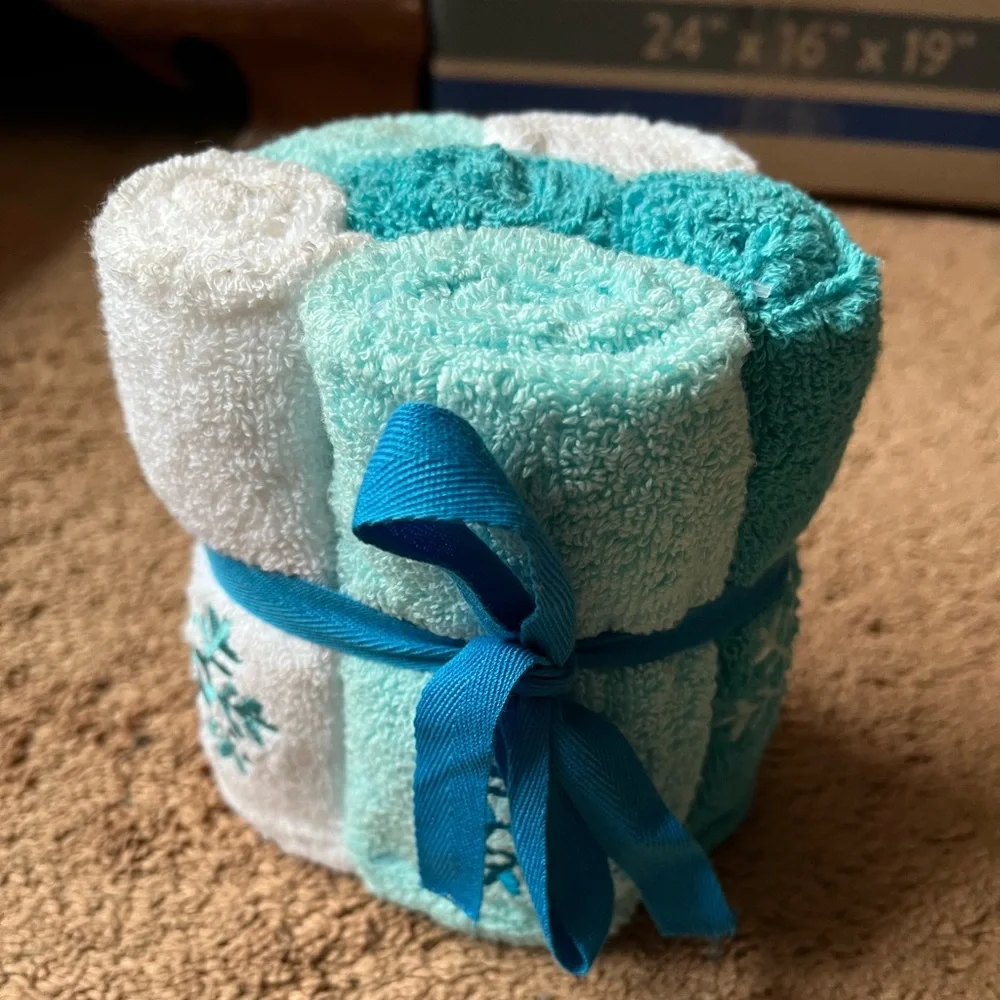 6 pack bundle - winter hand towels